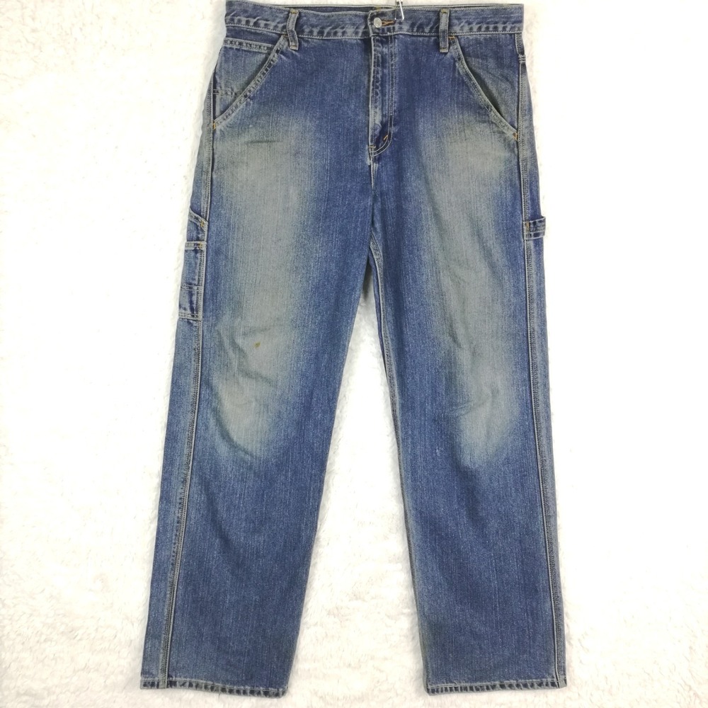 Vtg Levi's Mens Jeans Carpenter Blue Denim Straight Leg Medium Wash 36x34
